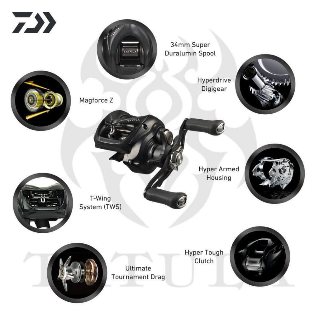 24 Daiwa fishing reel Tatula TW 100 Baitcasting reel 100XHL 100HL 100L With  1 Year Local Warranty & Free Gift