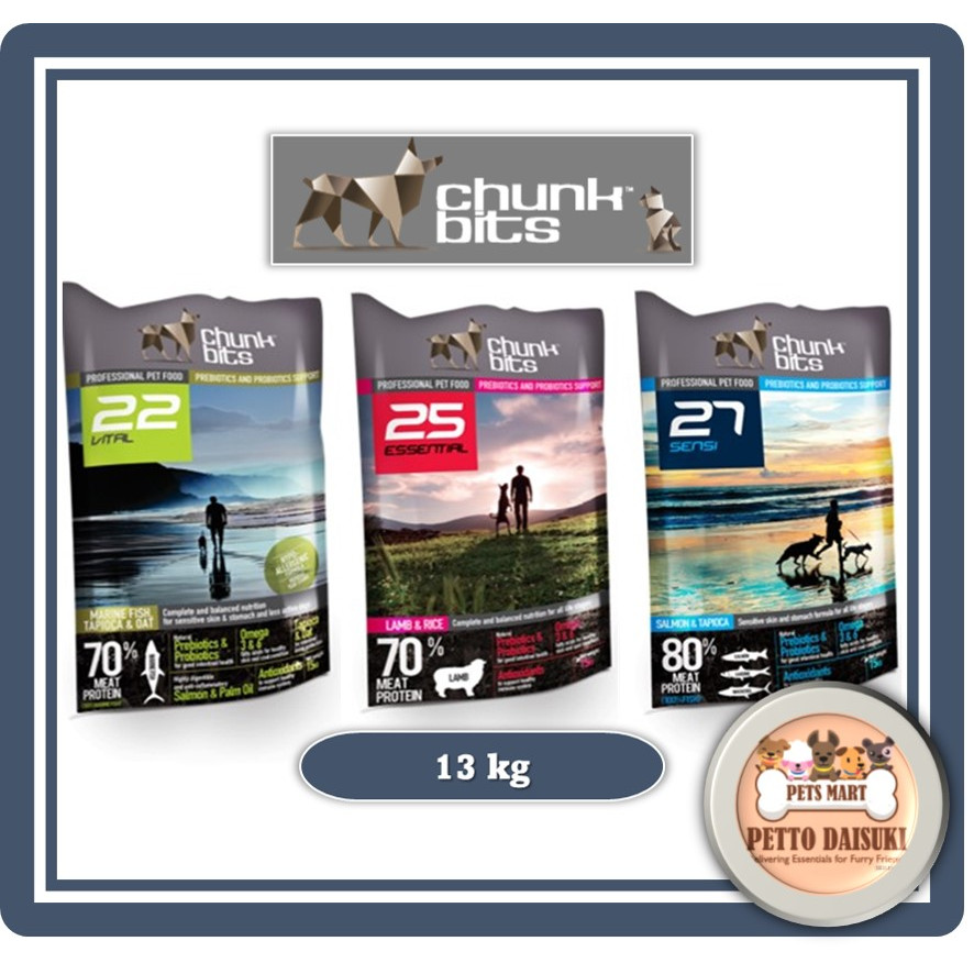 CHUNKBITS Sensi 27 Salmon, Essential 25 Lamb, Vital 22 Marine Fish ...
