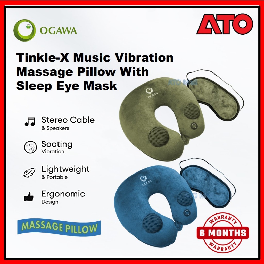 OGAWA Tinkle X Music Vibration Massage Pillow With Sleep Eye Mask