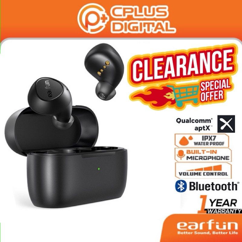 EarFun Free Qualcomm 3040 APTX Bluetooth Earphones, Mics