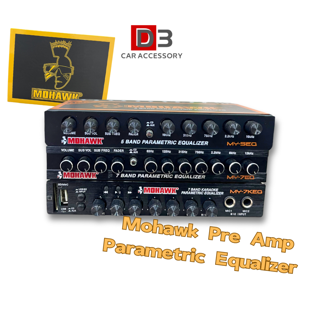 Mohawk Pre Amp 7 Band 5 Band 7 band karaoke Parametric Equalizer