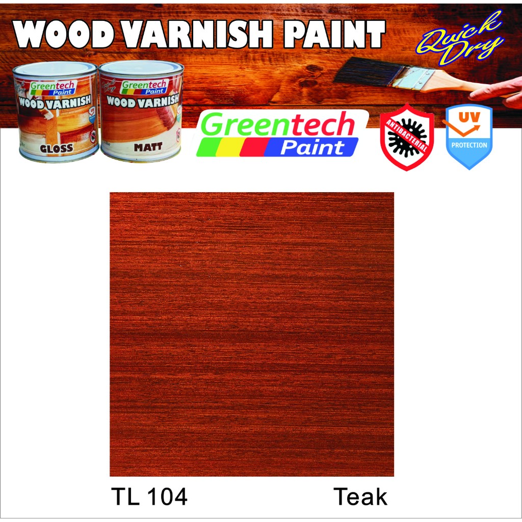 1L ( GREENTECH WOOD VARNISH ) GLOSS Woodstain Gloss for Interior and