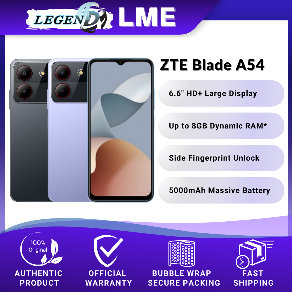 ZTE Blade A54 (8GB[4+4] RAM+128GB ROM) Original Smartphone 6.6" HD+