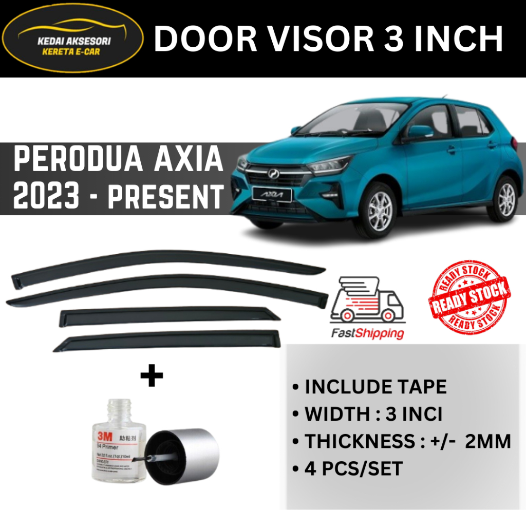 Door Visor 3'/Injection Air Press Window Style Acrylic Wind Deflector ...