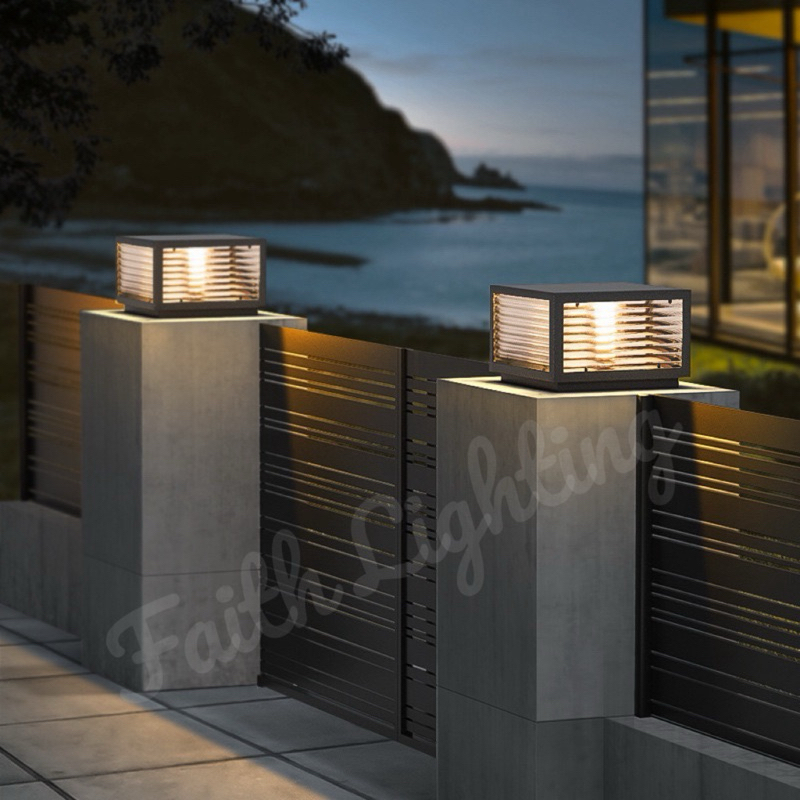 Modern Outdoor Pillar Light Waterproof Gate Lamp Weatherproof Garden