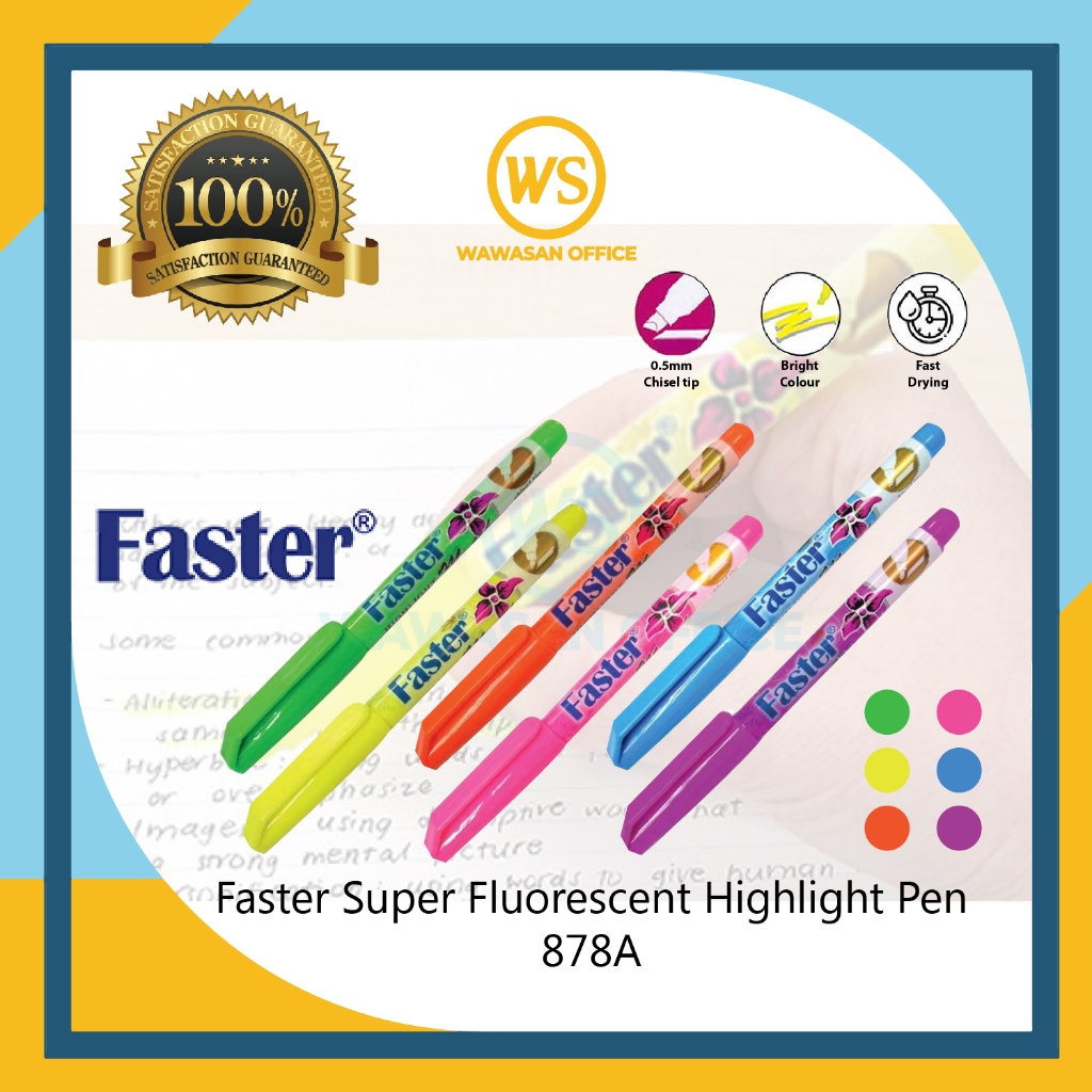 Faster Highlight Pen 878A / Faster Highlighter Pen Mytik 878A | Shopee ...