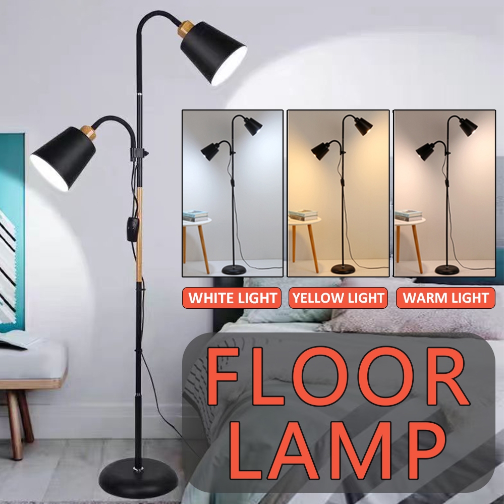 Nordic Stand Lamp+2 Bulb Standing Lamp light Bedside Lamp Floor Lamp ...
