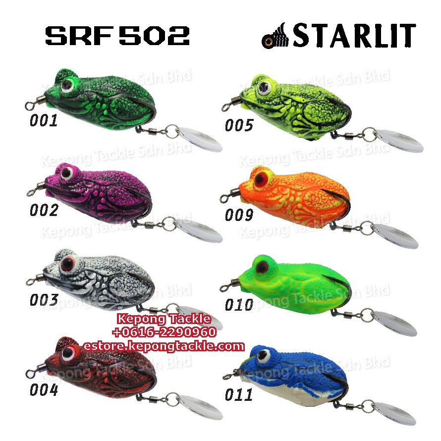 STARLIT SRF 502 RUBBER FROG FISHING LURE (WITH BKK HOOK) KATAK PANCING