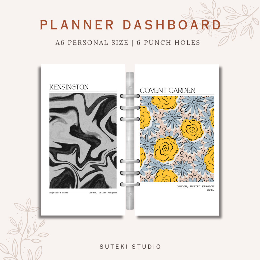 A6 Minimalist Planner Dashboard - Loose leaf inserts for ring planner ...
