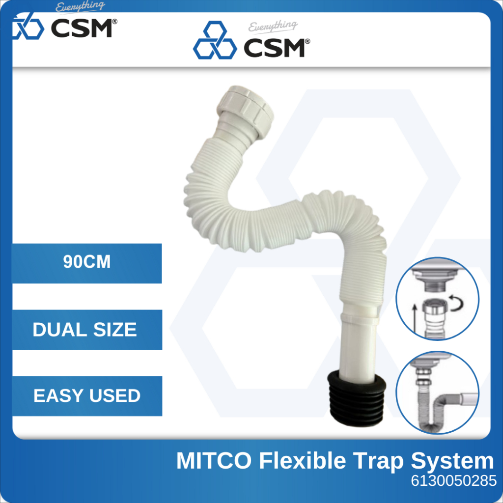 MITCO Dual Size Waste PVC Pipe for Plumbing Faucet Flexible bottle trap ...