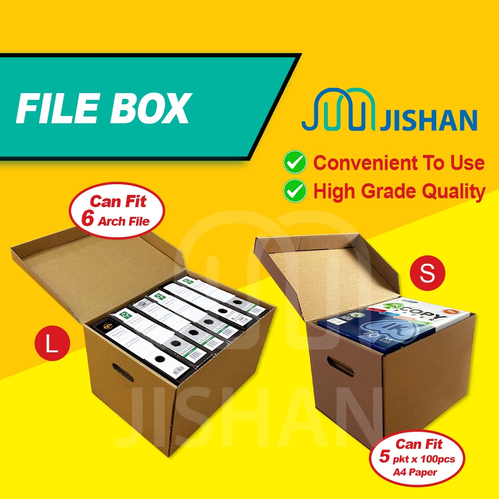  1pc file box with lid handle a4 archfile storage carton office