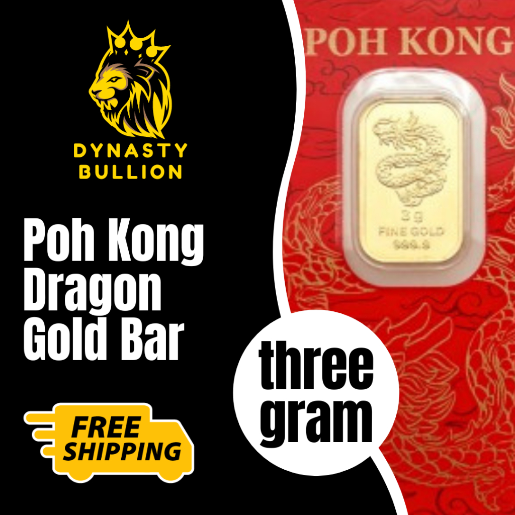 🚚FREE SHIPPING🚚Poh Kong Dragon Gold Bar 3 gram Shopee Malaysia