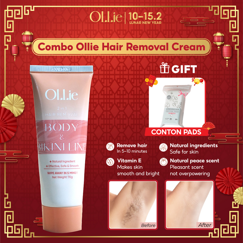 Ollie Hair removal cream, hair removal underarms, arms, legs, bikini
