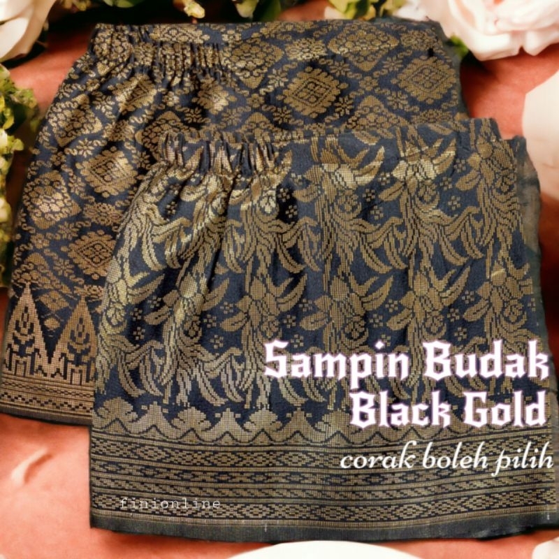 Sampin Budak BLACK GOLD Corak Baru/Sampin Raya Budak Instant Siap Jahit ...