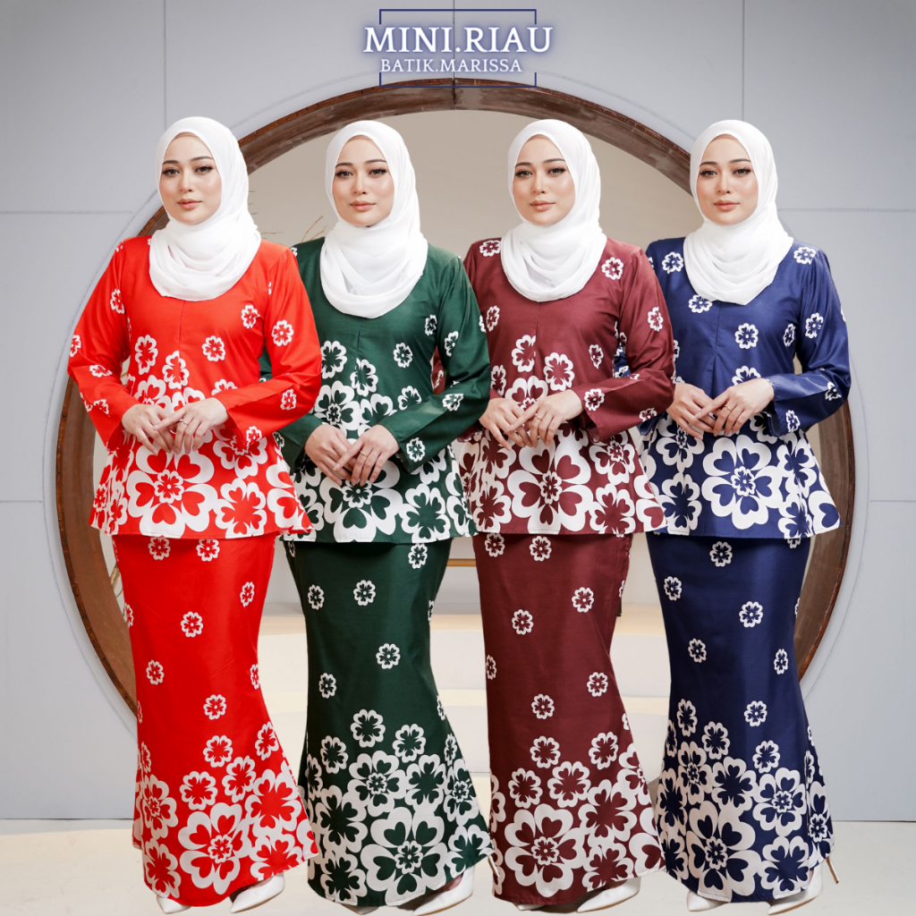 MINI RIAU - BATIK BUNGA MARISSA SAIZ XS SEHINGGA PLUS SIZE 5XL COTTON ...