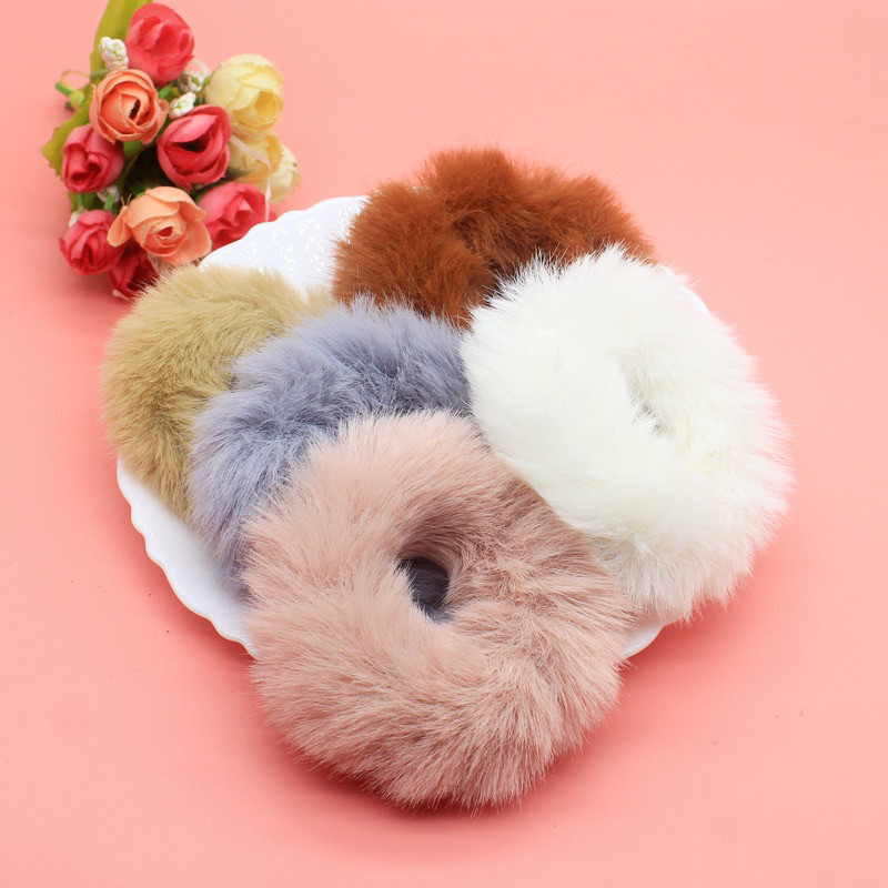 Sanggul Getah Rambut Baldu Scrunchies Ribbons Hair Rope Soft Women ...