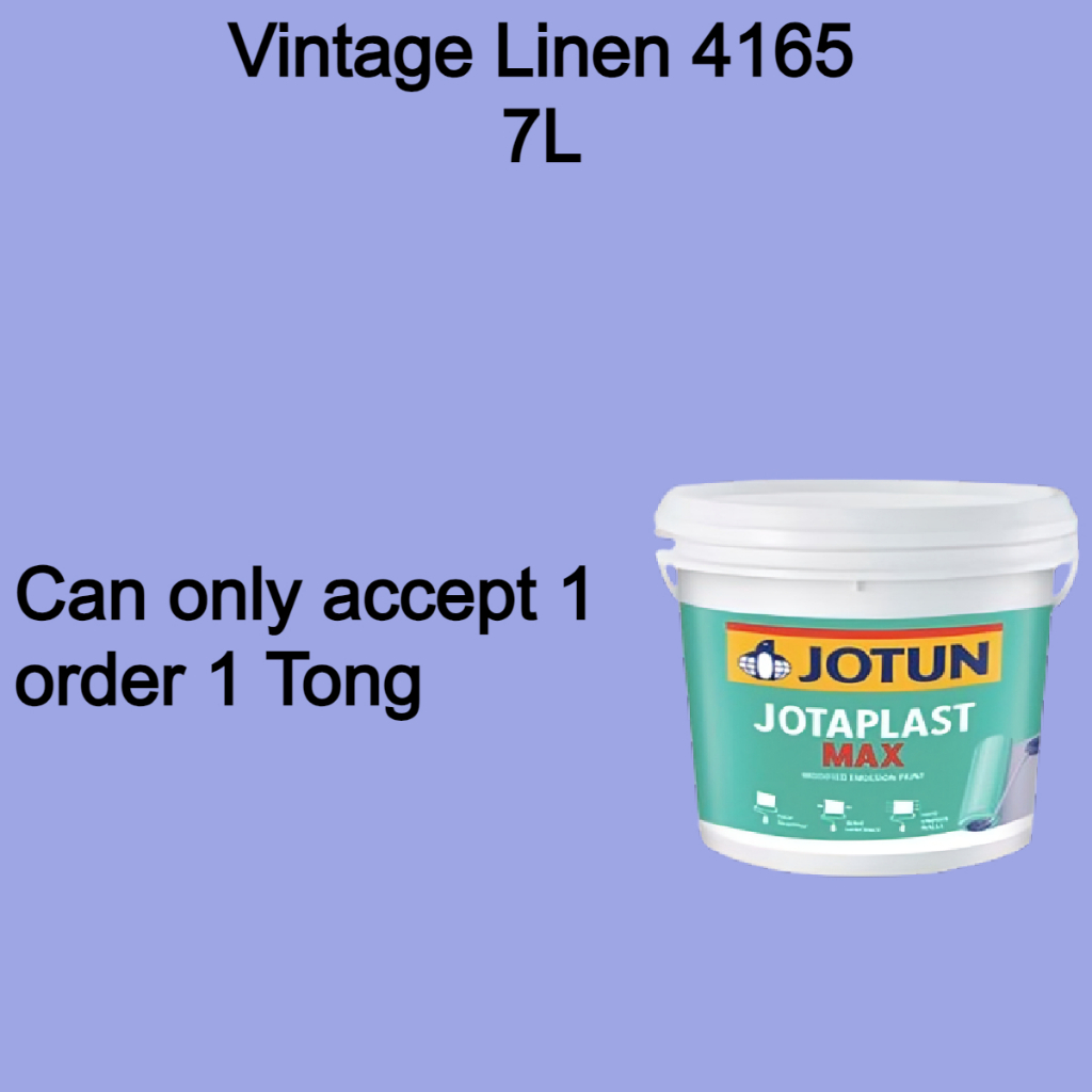 Jotun 7L Vintage Linen 4165, Jotaplast Max Paint Suitable for Wall Ceiling Cat Dinding Warna