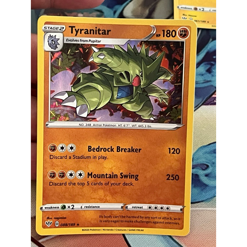 Pokemon TCG SS3 Darkness Ablaze - Tyranitar - 088/189 - Holo Rare ...