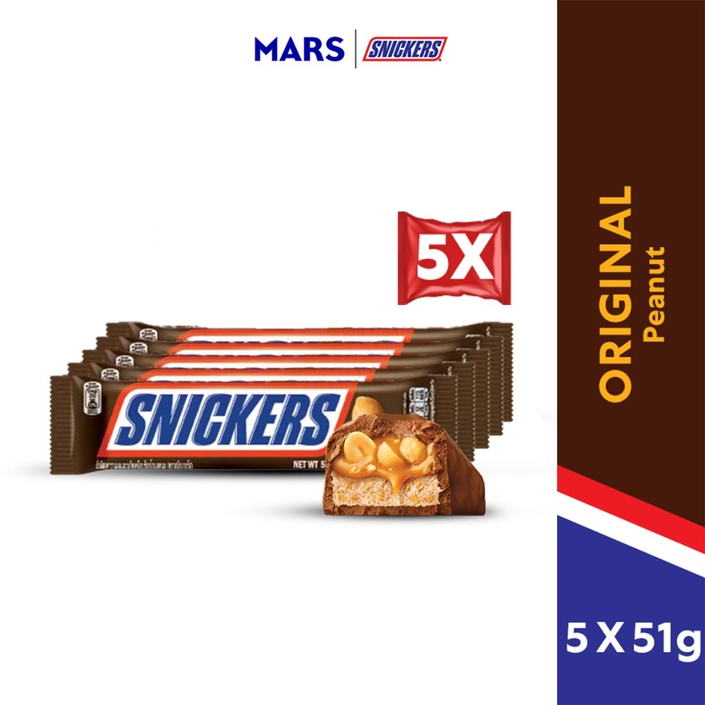 Snickers Peanut Bar Single 51g Chocolate / 5 X Recharge | Shopee Malaysia