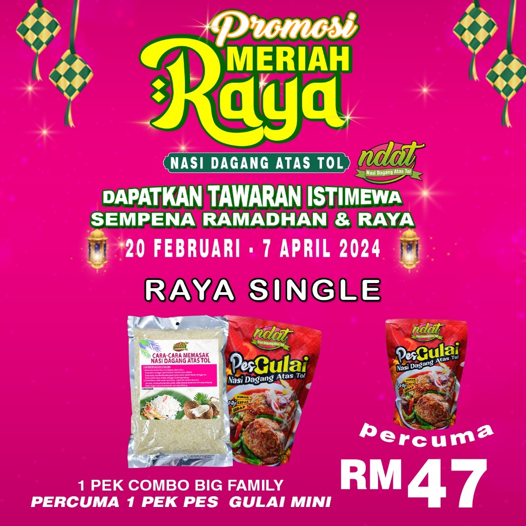 RAYA SINGLE (RS) - RAYA 2024 NASI DAGANG ATAS TOL | Shopee Malaysia
