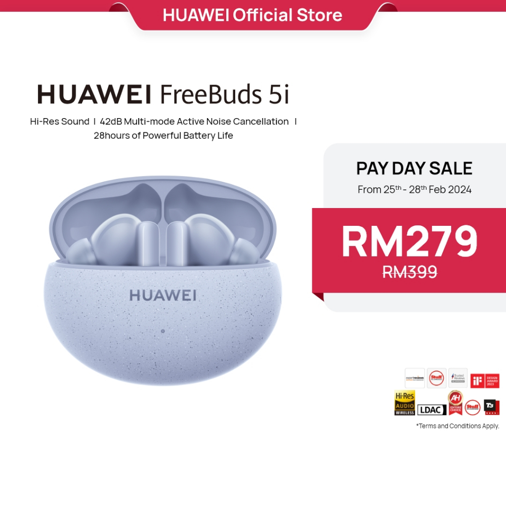 HUAWEI FreeBuds 5i Wireless Earbuds Noise Cancelling Earphones with  Hi-ResSound