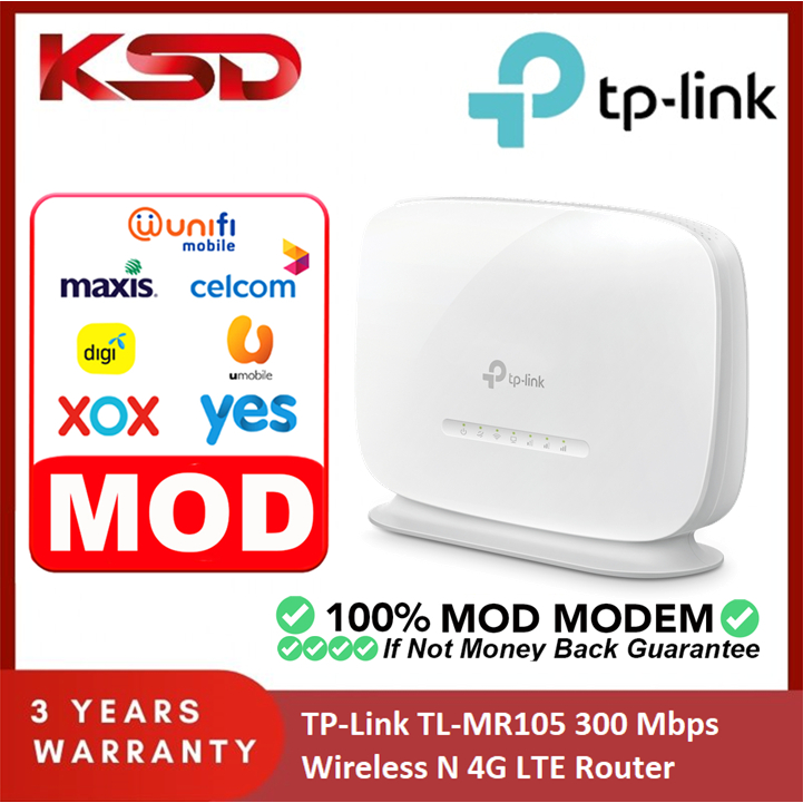 TP-Link TL-MR105 Wireless N300 4G LTE Router Sim Modem Router | Shopee ...