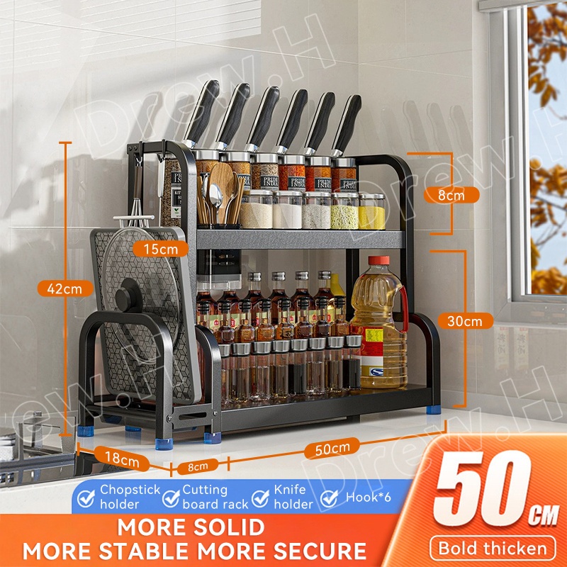 Kitchen Spice Rack Kitchen Rak Dapur Rak Rempah Stainless Steel ...