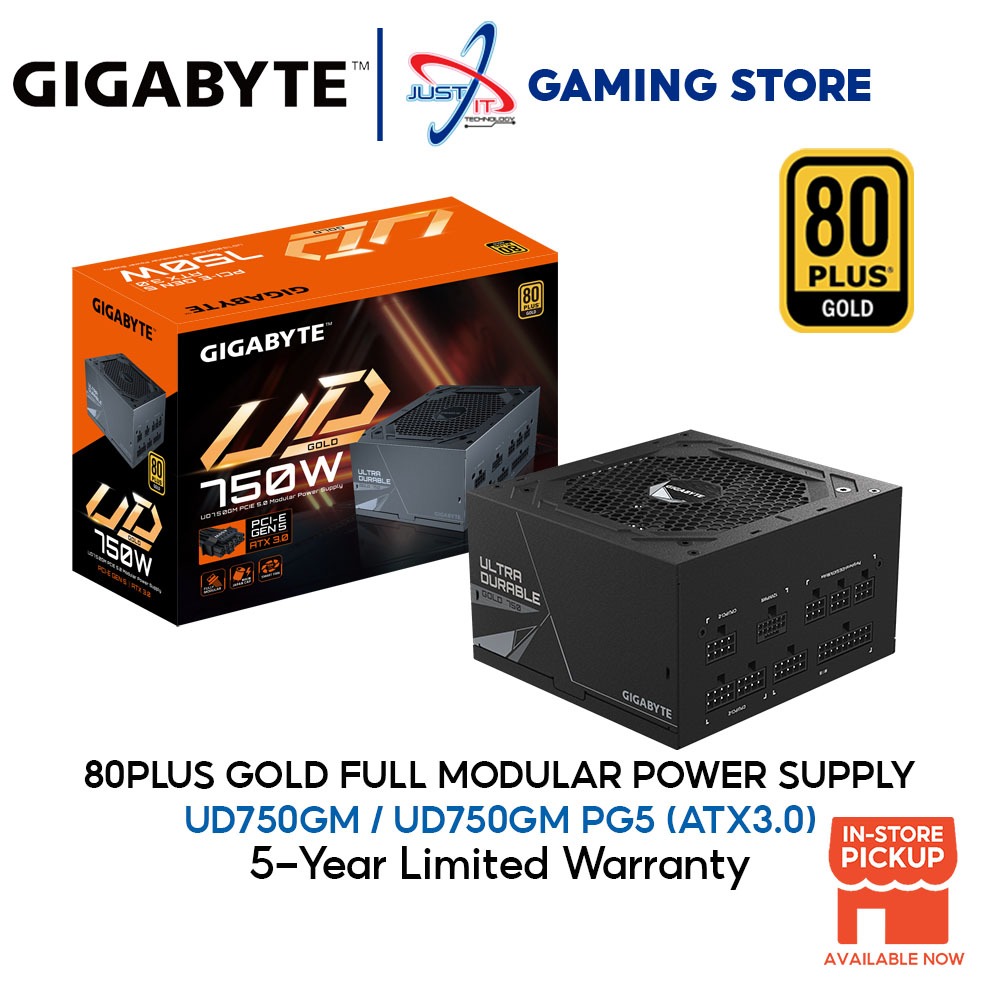 GIGABYTE UD750GM / UD750GMPG5 (ATX3.0) 750W 80PLUS GOLD FULL MODULAR