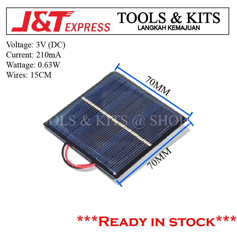 0.63W 3V 210mA Mini Polycrystalline Solar Panel for DIY School Project ...
