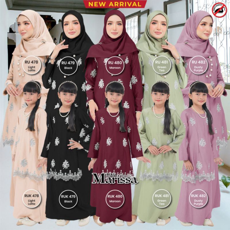 Baju Riau Marissa Sulam Ibu Anak Set Raya 2024 Exclusive Baju Moden ...