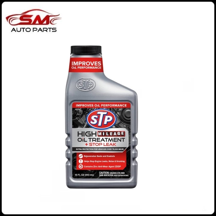 STP High Mileage Oil Treatment + Stop Leak 15FL OZ 443mL ( Made in USA