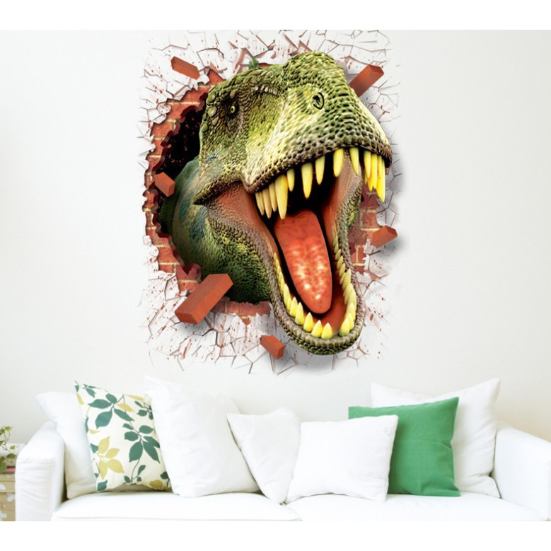 T-Rex Dinosaur 3D Wall Decor Sticker Wall Sticker Pelekat Dinding ...