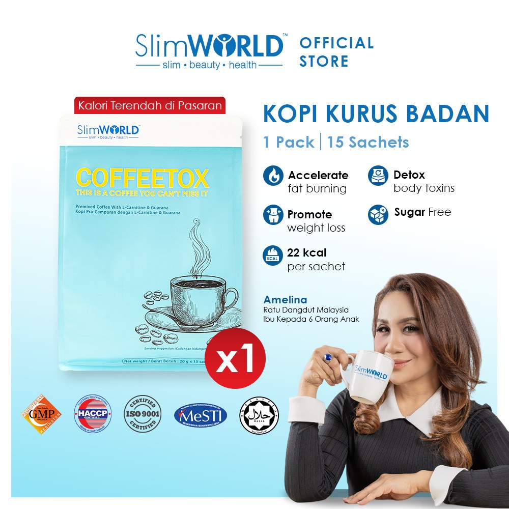 (Halal) SlimWorld CoffeeTox Best Slimming Instant Coffee 20g x 15s ...