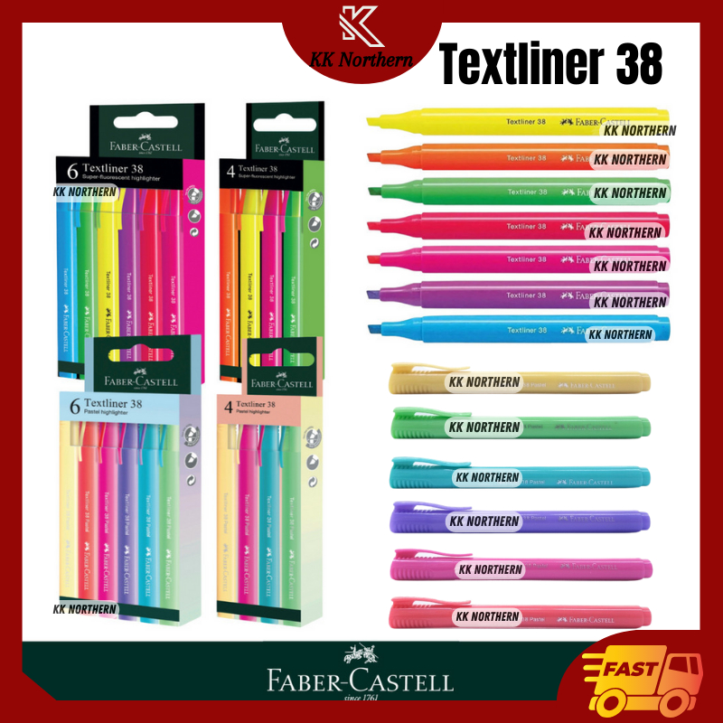 [Faber-Castell] Highlighter Textliner 38 Fluorescent / Pastel ...
