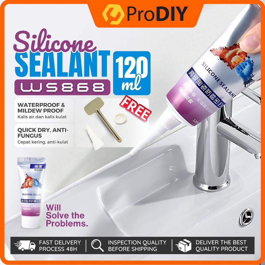 WS868 Silicone Sealant for Kitchen Sink Toilet Bowl Waterprof Anti