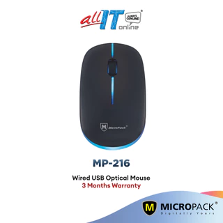 Micropack MP-216 Rainbow Light Wired USB Optical Mouse - Multi Color