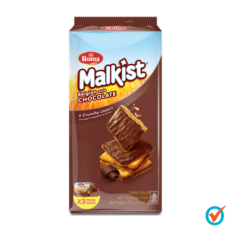 Roma Malkist Biscuit 270g (3x90g) - Chocolate | Shopee Malaysia