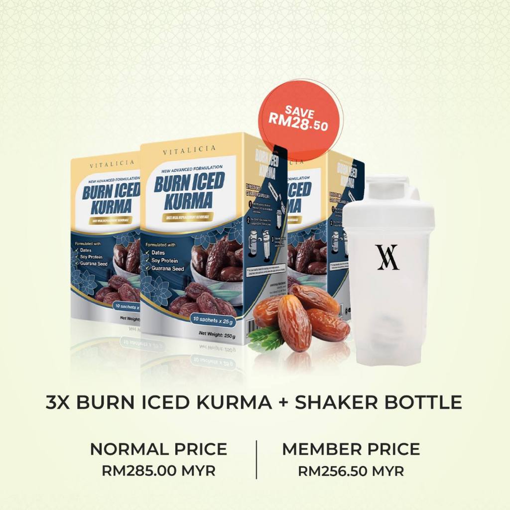 AVENYS Burn Iced Kurma & Shaker Bottle Combo (BIK) Shopee Malaysia