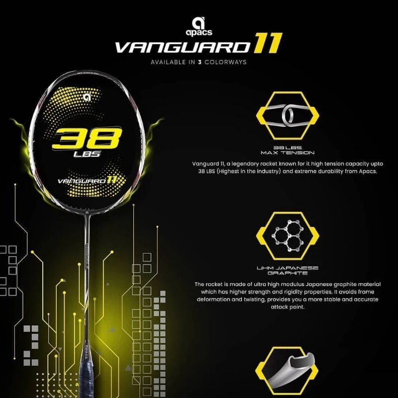 Apac Vanguard 11 Badminton Racket Shopee Malaysia