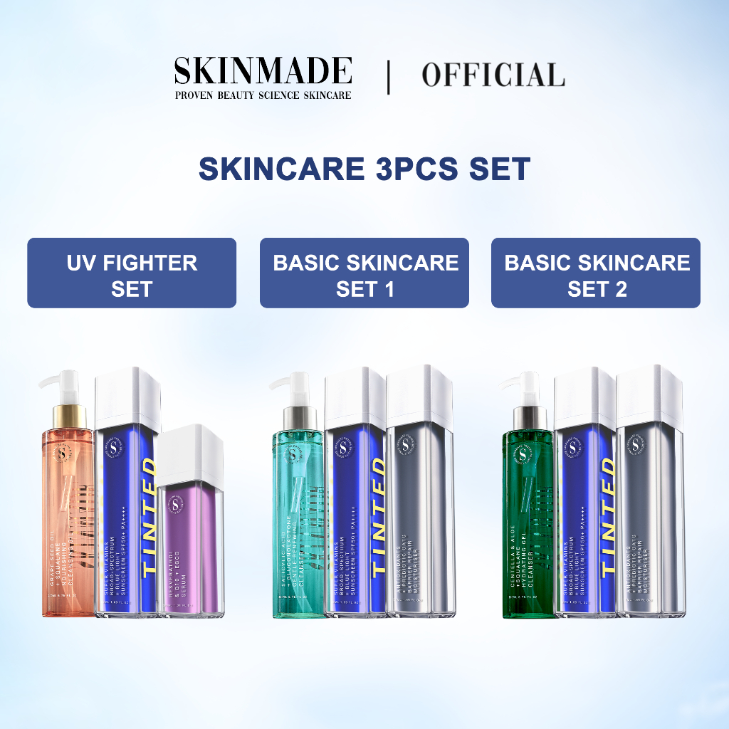 SKINMADE Set - Sunscreen SPF50 + Q10 Serum + Cleansing Oil ...