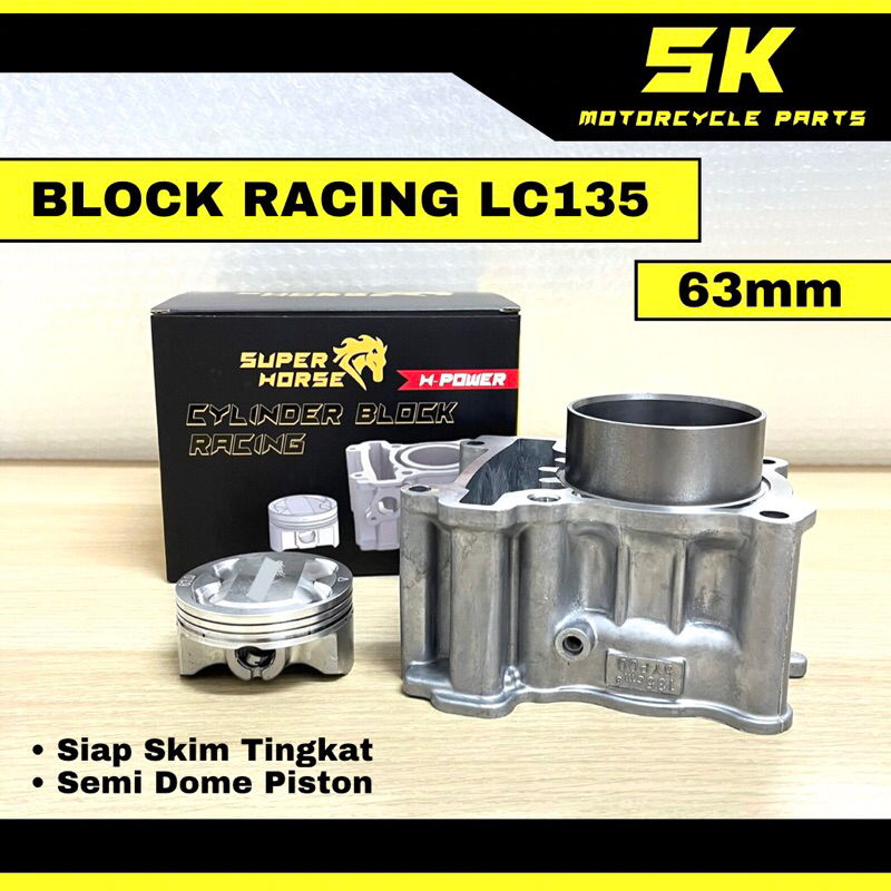 Block Racing LC135 63mm(SuperHorse)(Semi-Dome Piston)(For LC135/Y15ZR ...