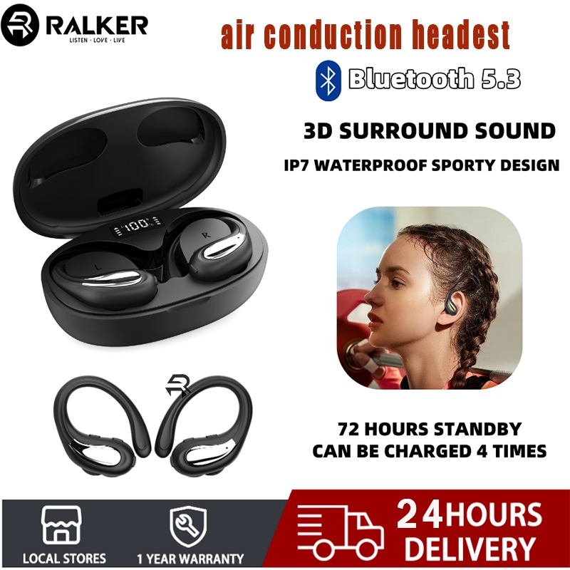 𝟏𝟎𝟎%𝐎𝐑𝐈 RALKER R300 Earphone Bluetooth Earphones Clear Call Stereo Bass ...