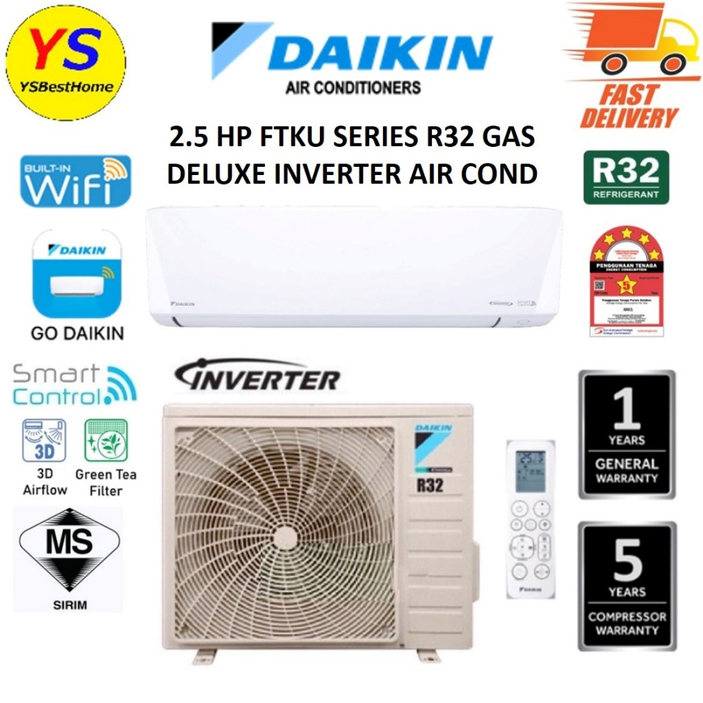 Daikin 5 Star Deluxe Inverter Wifi 1hp 1 5hp 2hp 2 5hp Air