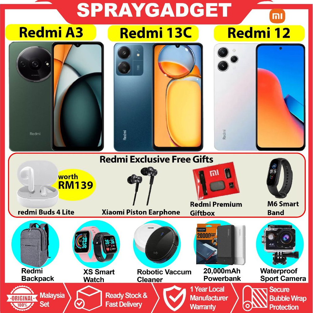 Xiaomi Redmi 13C/ Redmi 12/ Redmi A3/ Redmi A2+🎁Original Xiaomi