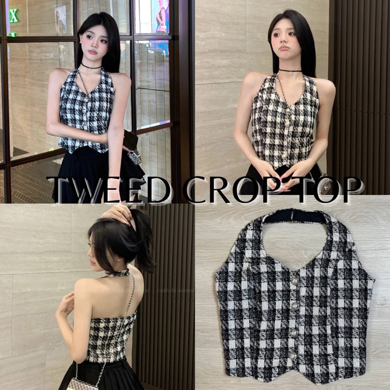 Tweed crop Top