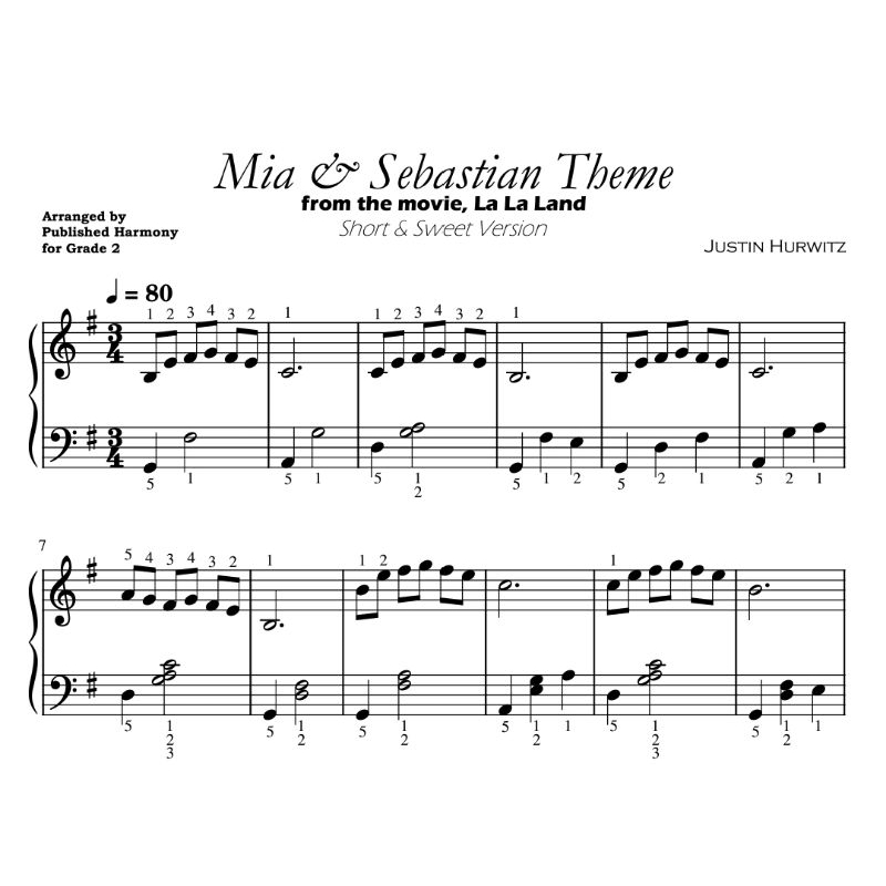 Mia & Sebastian Theme LaLaLand movie PDF Piano Sheet Music Score Easy to Read Shopee Malaysia