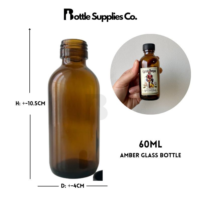 60ml Amber Glass Bottle/ Mini Sampling Glass with Cap and Insert