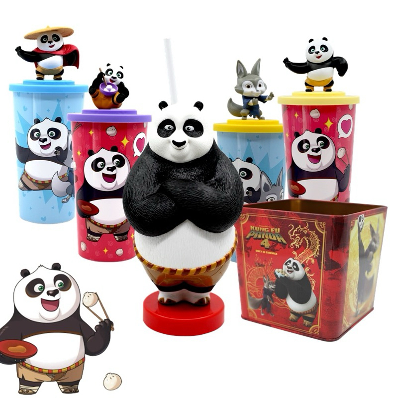 Kung Fu Panda 4 Movie Merchandise Po Tumbler Cup Popcorn Bucket figures ...