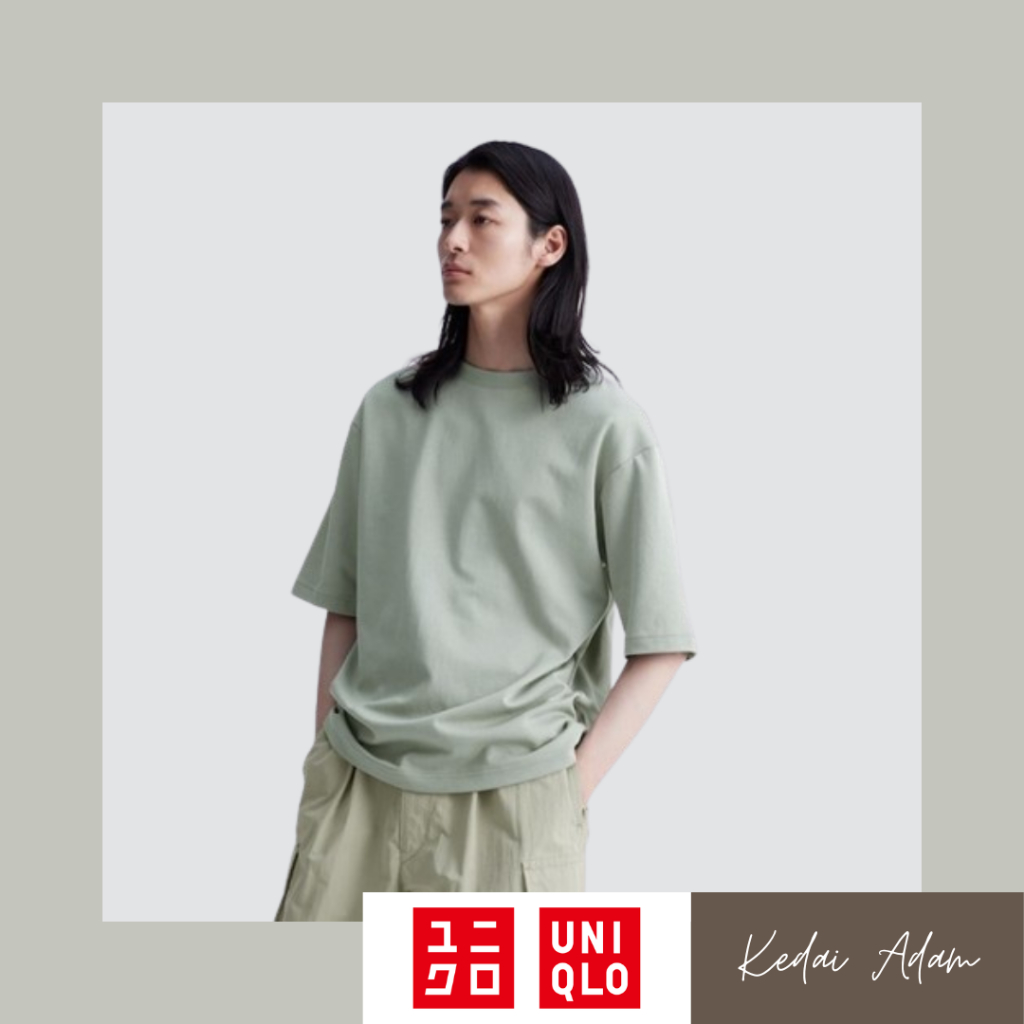 Uniqlo U AIRism Cotton Oversized Crew Neck Half Sleeve T-Shirt Size S, M,  L, XL by Uniqlo, Personal Shopper by Adam