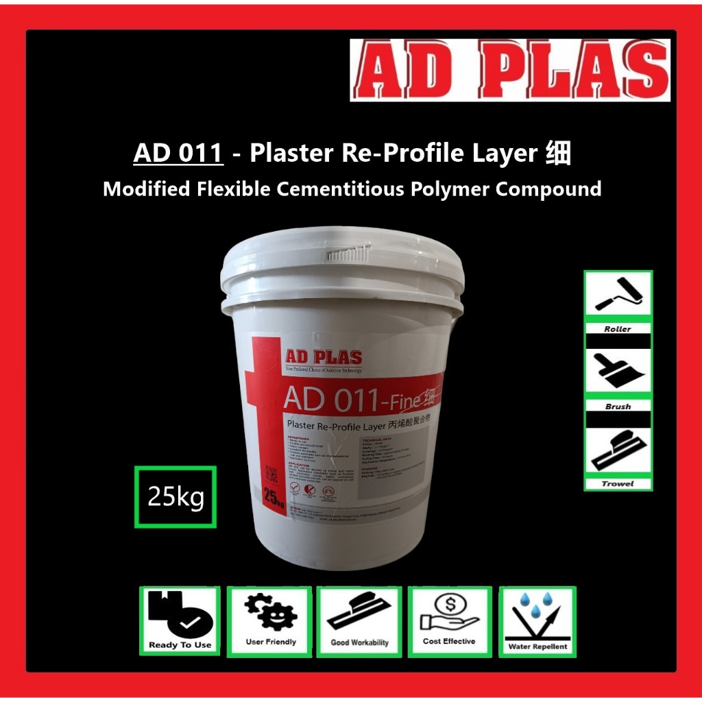 AD Plas AD 011 & AD 012 (25kg) Putty Wall / Filler, Flexible Cracks